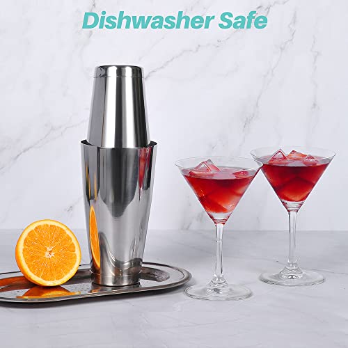 Etens Cocktail Shaker Tins Set Stainless Steel, Pro Bar Style Boston Shakers Bartending, Two Piece Martini Shaker Cup Drink Mixer for Bartender – Silver Bar Tools Weighted Metal Shaking Tin - Image 5