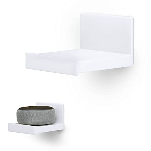 Brainwavz Screwless 4" Universal Shelf for Cloud Security Camera, Baby Monitor, Small Speakers, Electronics & More, No Tools, Vhb Tape Strong Adheasive, (White) - Image 1