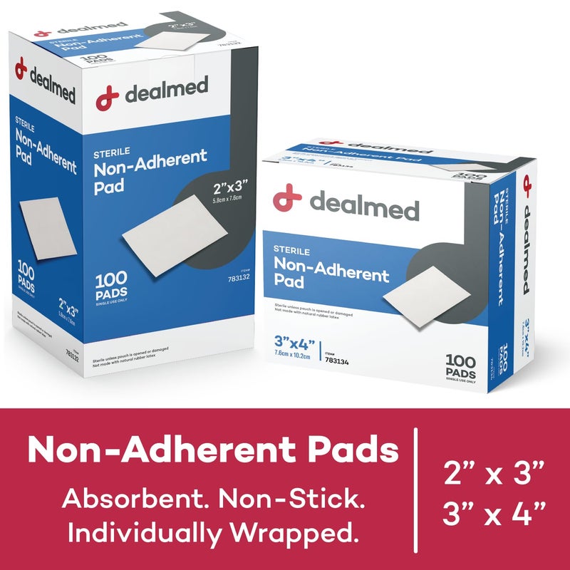 Dealmed Sterile Non-Adherent 2" x 3" Gauze Pads Non-Adhesive Wound Dressing, Highly Absorbent & Non-Stick, Painless Removal-Switch, Individually Wrapped for Extra Protection (Box of 100) - Image 3