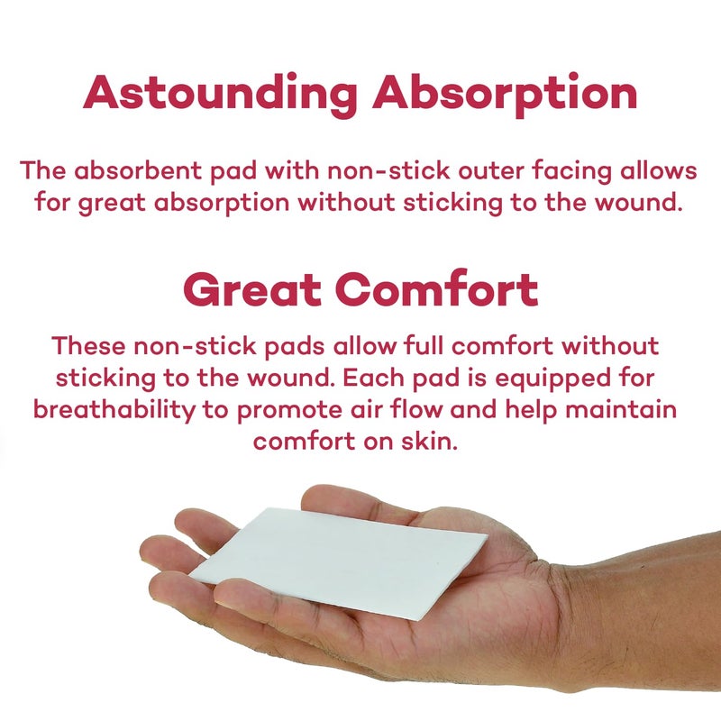 Dealmed Sterile Non-Adherent 2" x 3" Gauze Pads Non-Adhesive Wound Dressing, Highly Absorbent & Non-Stick, Painless Removal-Switch, Individually Wrapped for Extra Protection (Box of 100) - Image 4