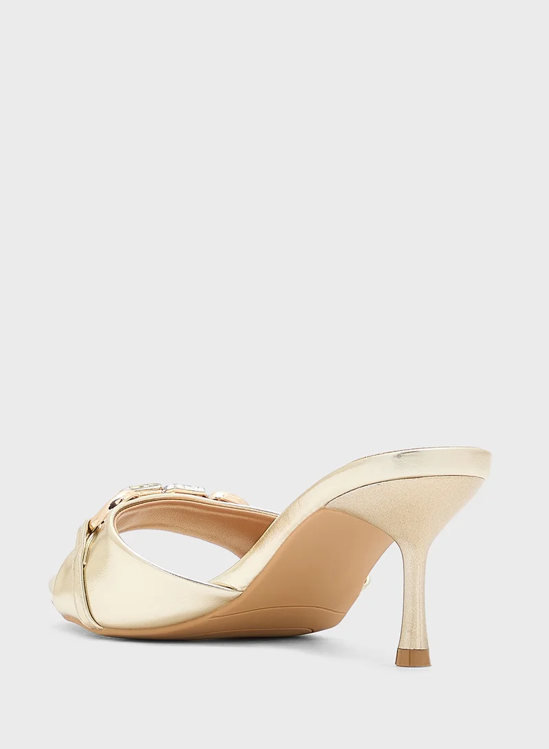 Ginger Chunky Trim Mule Heel Sandal
