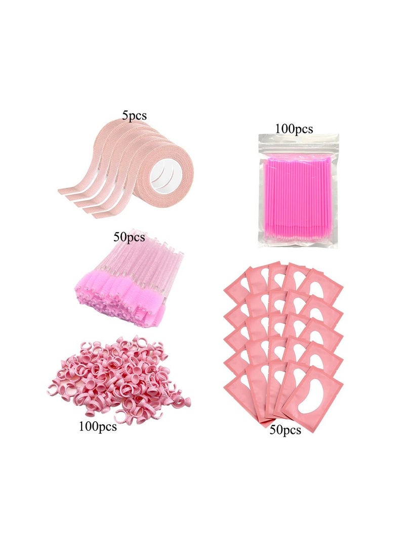 Eyelash Extension Supplies Kit Eyelash Fan Dryer Tweezers Glue Rings Mascara Wands Eyelash Micro Brushes Applicators Eye Pads Patches Tapes - Image 1