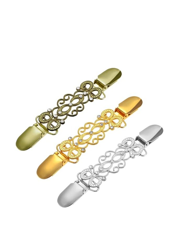 Oasisgalore 3 Pcs Vintage Dress Cinch Clips Shirt Clips Waist Cincher Clip Shawl Clips for Women (Assorted Color) - Image 1