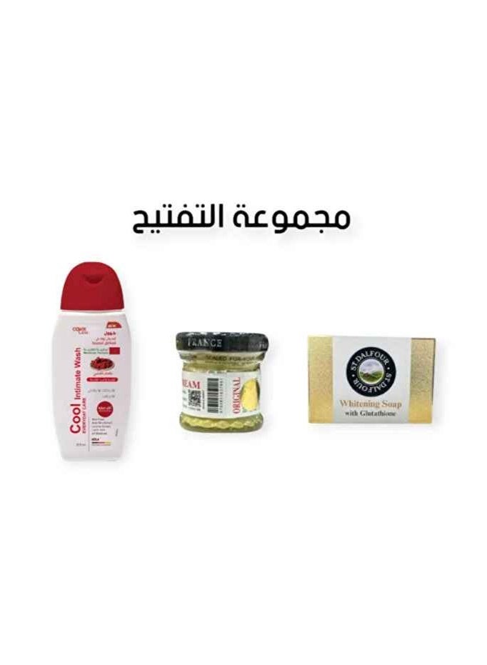 مجموعة التفتيح وازالة التصبغات والبقع (كريم دالفور وغسول وصابونة دالفور
