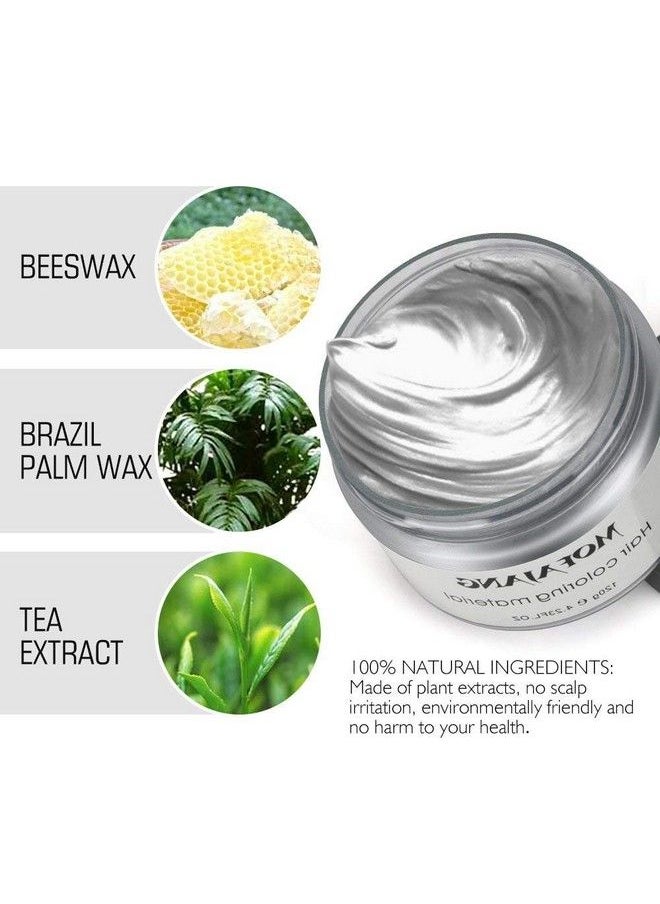 BeeShine - Hair Coloring Wax Disposable Instant Matte Hairstyle Mud Cream Hair Pomades For Kids Men Women To Cosplay Nightclub Masquerade Transformation (Ash Grey) - Image 1