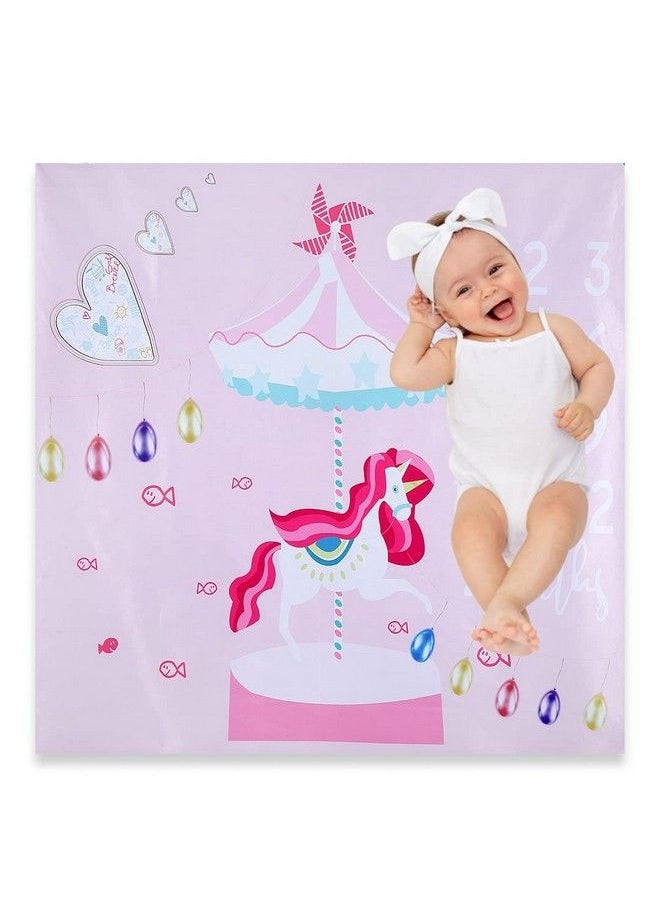 BabyMoon Designer Growth Baby Photography Propsphoto Blanket Photoshoot Bedsheet Best Baby Shower Gift (Horse40 X 40 Inch)  - Image 3