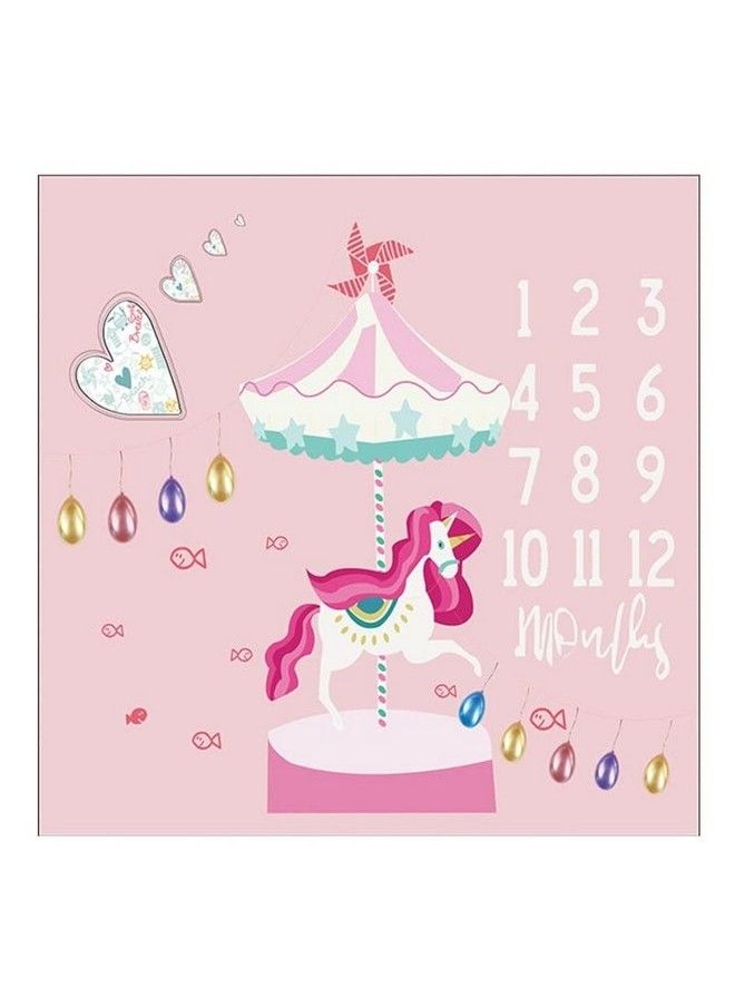 BabyMoon Designer Growth Baby Photography Propsphoto Blanket Photoshoot Bedsheet Best Baby Shower Gift (Horse40 X 40 Inch)  - Image 2