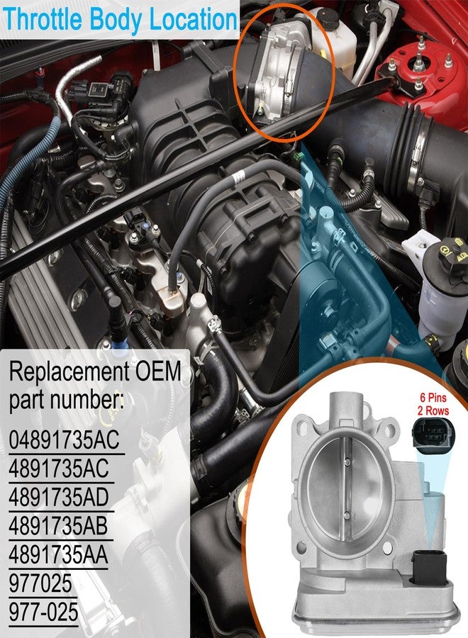 BZANPAR Electronic Throttle Body Fits for Jeep Patriot Compass, Dodge Avenger Caliber Journey, Chrysler 200 Sebring, 1.8L 2.0L 2.4L, 2007-2017, Replacement OE No. 4891735AC 4891735AD 977025 - Image 4