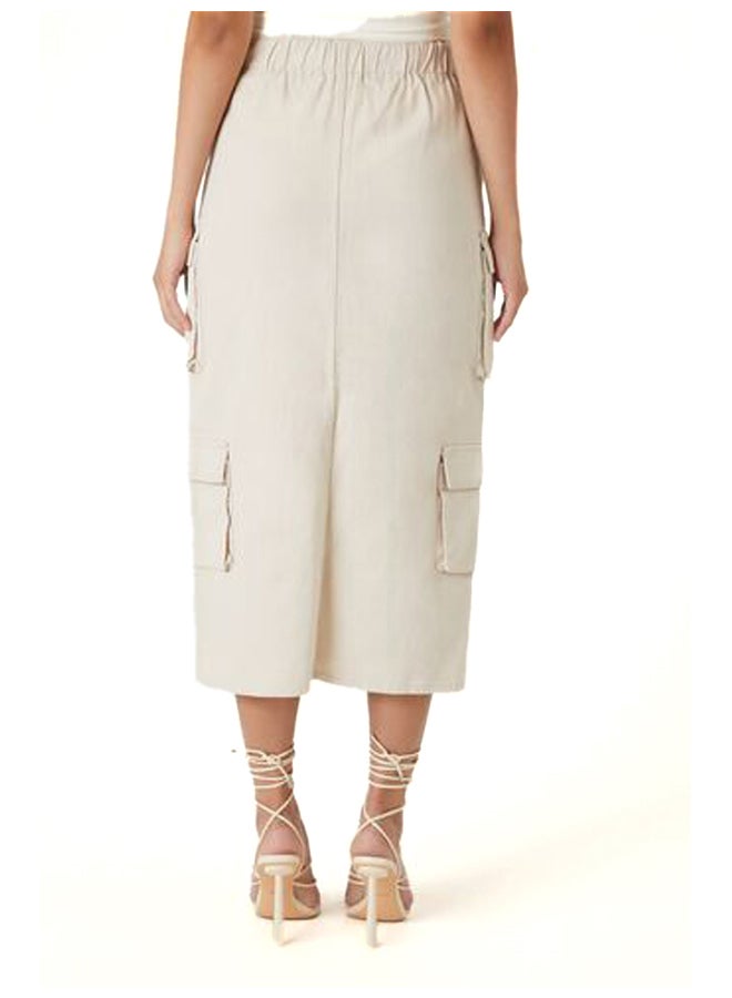 FOREVER 21 Twill Cargo Maxi Skirt - Image 4
