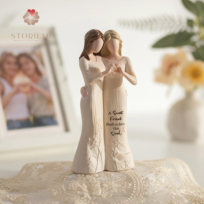 Storieme Best Friend Figurines - Friendship Bestie Gifts for Women - Christmas Birthday Gifts for Sisters from Sister - Image 2