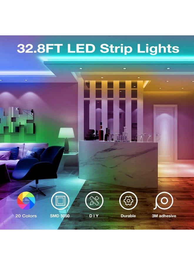 DAYBETTER Led Strip Lights 32.8ft Kit with Remote and Power Supply Color Changing - Image 2