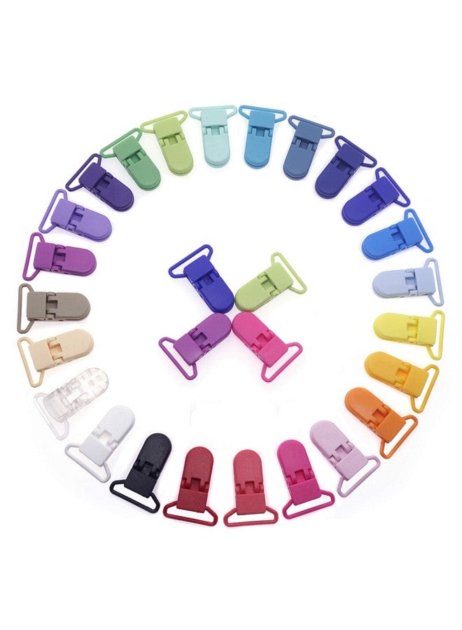 Sutoyuen 24Pcs/Pack 1 25Mm Plastic Pacifier Clips/Suspender Clips Dummy Pacifier Holder For Teether/Binky/Paci/Bib/Toy Holder Clip Mix 24 Colors - Image 1