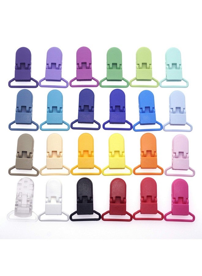 Sutoyuen 24Pcs/Pack 1 25Mm Plastic Pacifier Clips/Suspender Clips Dummy Pacifier Holder For Teether/Binky/Paci/Bib/Toy Holder Clip Mix 24 Colors - Image 2