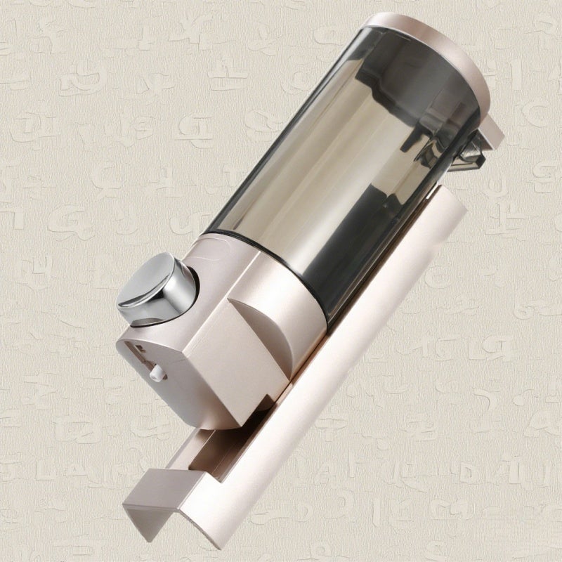 CHUANGDIAN Liquid Soap Dispenser: Champagne Gold Transparent Bottle With Locking Design - Wall Mounted Multifunctional Dispenser for Home Office Public Places - Image 2