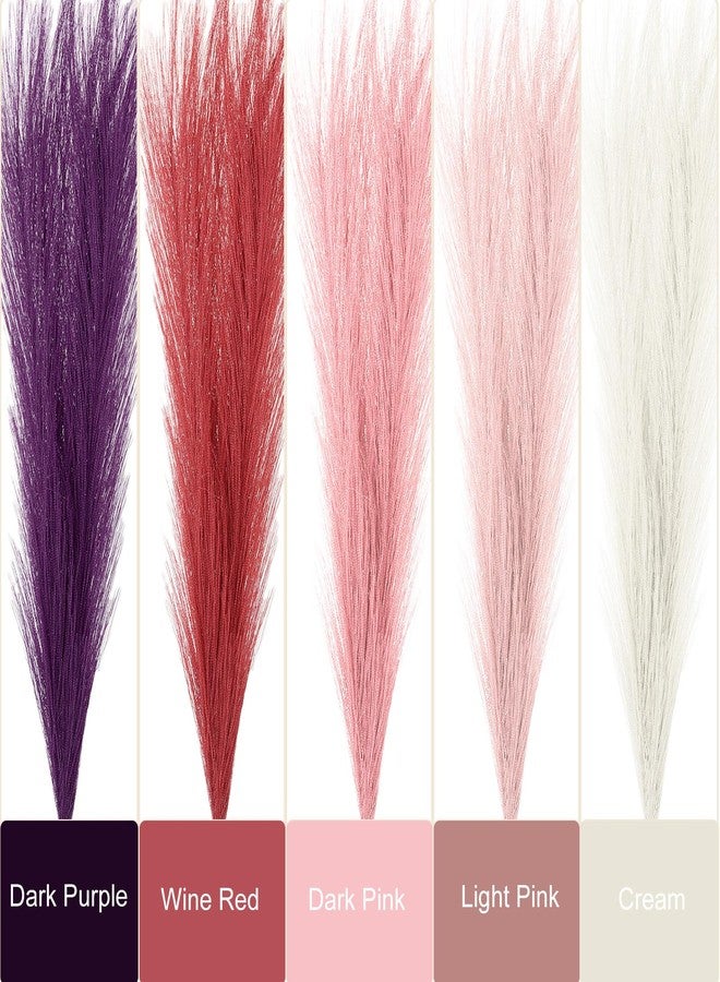 باتيكيل عشب البامباس الصناعي من باتيكيل، بطول 17 بوصة، 4 قطع، ديكور بوهيمي لتزيين المنزل، سيقان صناعية طويلة ورقيقة لحفلات الزفاف، تنسيق الزهور في المزهريات، قطع مركزية، لون وردي فاتح - Image 3