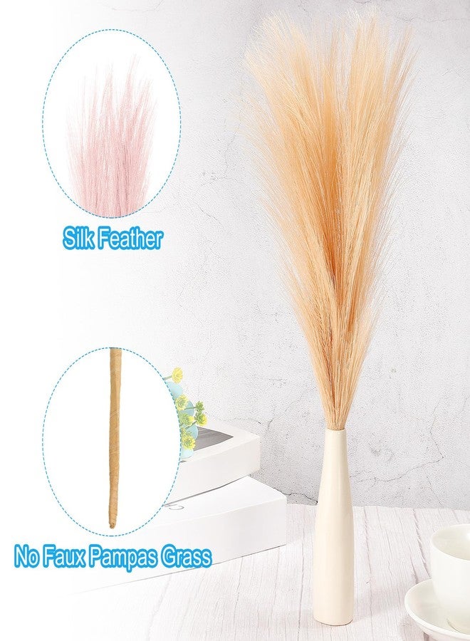 باتيكيل عشب البامباس الصناعي من باتيكيل، بطول 17 بوصة، 4 قطع، ديكور بوهيمي لتزيين المنزل، سيقان صناعية طويلة ورقيقة لحفلات الزفاف، تنسيق الزهور في المزهريات، قطع مركزية، لون وردي فاتح - Image 4