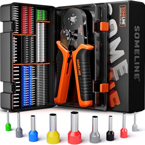 SOMELINE Ferrule Crimping Tool KitSelfAdjusting Pliers for wire ferrules AWG 248 With 9 Sizes Insulated Wire Ferrules TerminalsSquare Crimp Connector Assortment Kit GX94 - Image 1