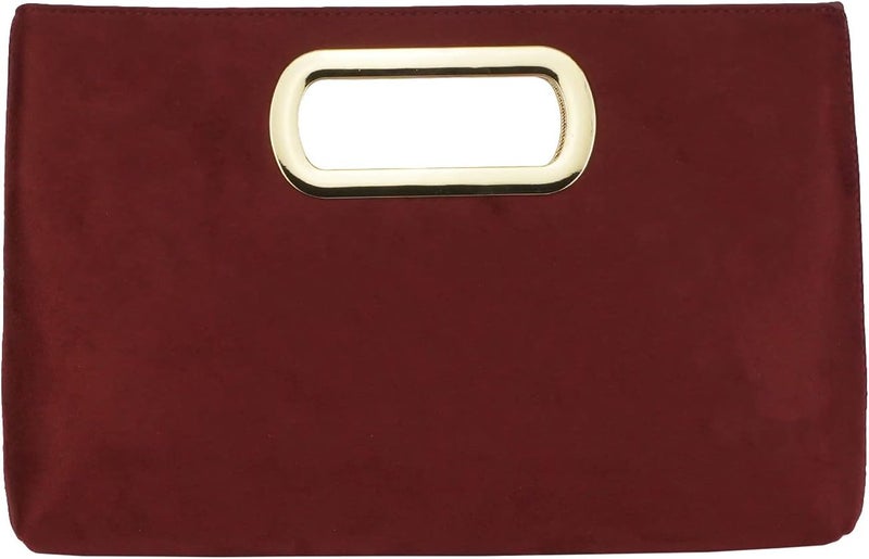 JNB Top Handle Faux Suede Clutch - Image 1