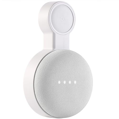 PEF Outlet Wall Mount Holder for Google Nest Mini and Google Home Mini, A Space-Saving Accessories with Cord Management for Google Mini Smart Speaker, No Messy Wires or Screws (1 Pack) - Image 1