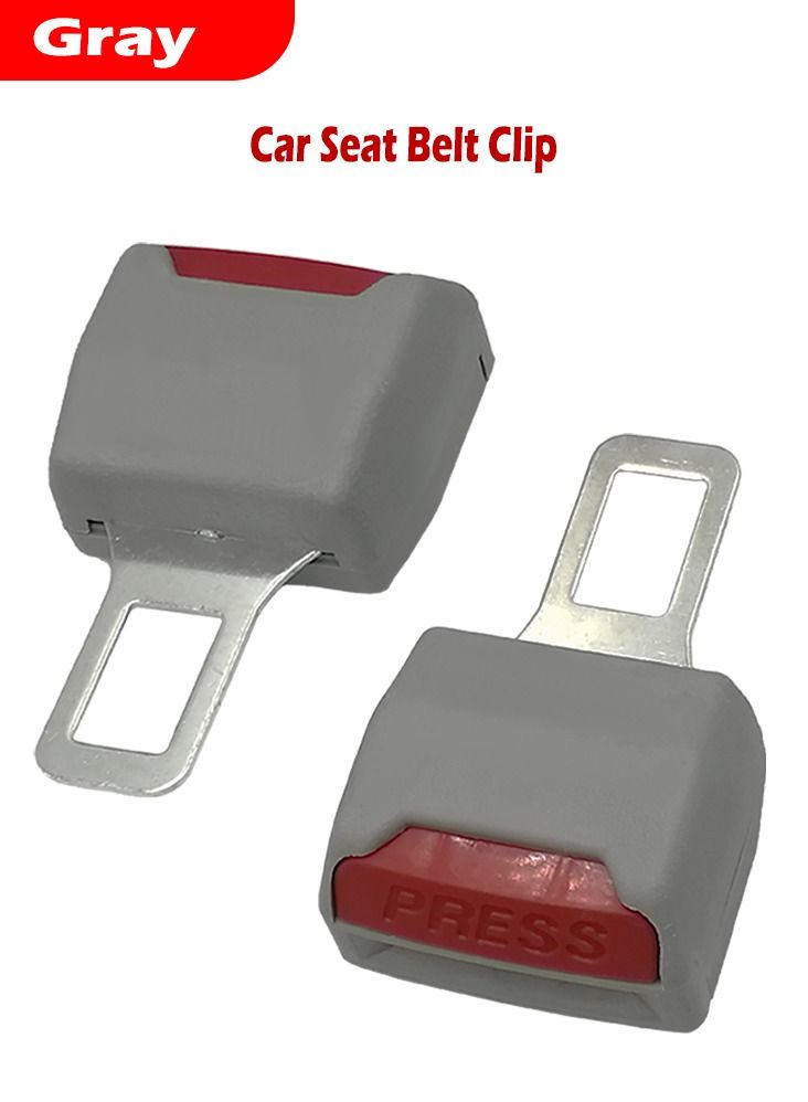 Type R 2-Piece Car Safety Adjustable Seat Belt Clip (Color Gray) - Image 1