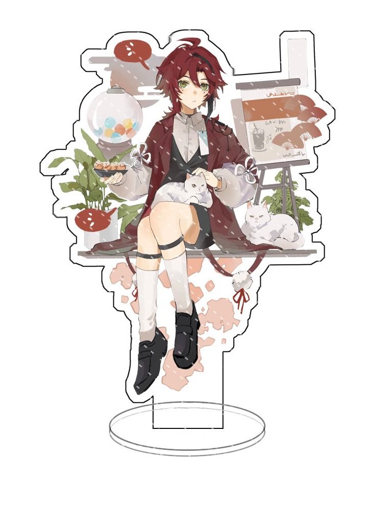 Genshin Impact Stand Figure Acrylic Ornaments Stand Model Collections Peripheral Statue Card Character Proof Series Transparent Figure Model Fans Decoration Collection Desk Decor Toys Cute(5pcs)  - Image 3