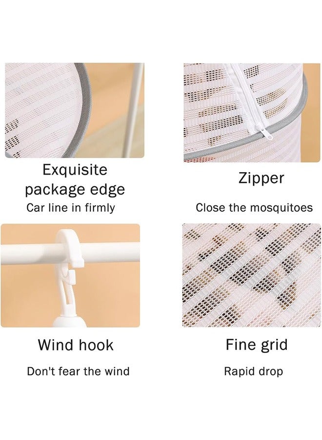 2 Layer Hanging Drying Mesh for Dry Clothes Basket,Foldable for Plants,Drying Fish, Foods Hanging Drying  Net (White, 2 Layer) - Image 5
