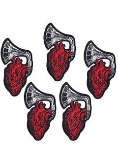 Pack of 5 Let My Heart Be Heard Patches, Embroidered Iron On/Sew On Patches, Cute Applique Patches for Clothing, Jackets, Hats, Backpacks, Jeans
