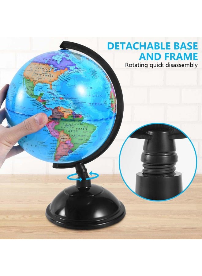 KISEER 8 Inch World Globe with Stand Rotating Earth Spinning Globe for Kids Geography Classroom Education or Decorations (Blue) - Image 5