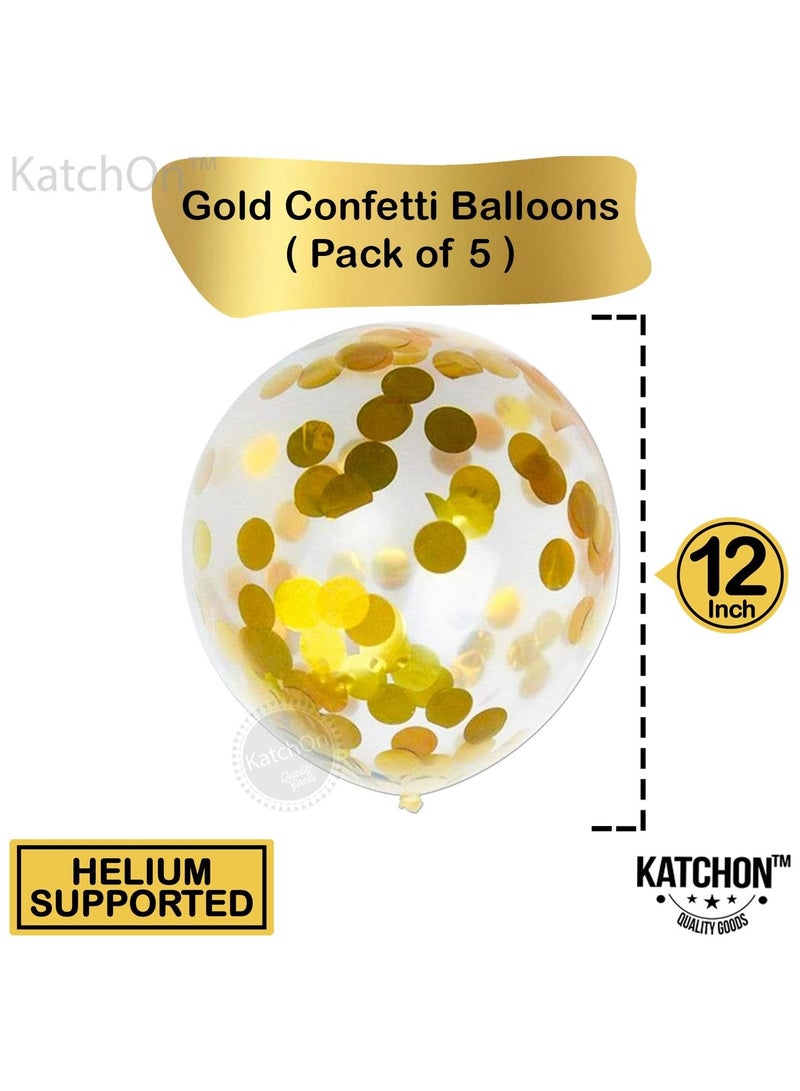 KATCHON Gold Number 10 Foil Balloon with Confetti Balloons for 10th Birthday Decoration - Image 3