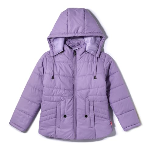 Nautinati Girls' Puffer Jacket | Hooded Design| Age 2-10 Years(NNNGWW070078-2-3Y_Lavender_2-3Y) - Image 1