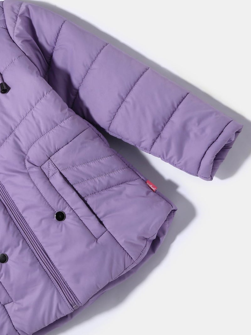 Nautinati Girls' Puffer Jacket | Hooded Design| Age 2-10 Years(NNNGWW070078-2-3Y_Lavender_2-3Y) - Image 4