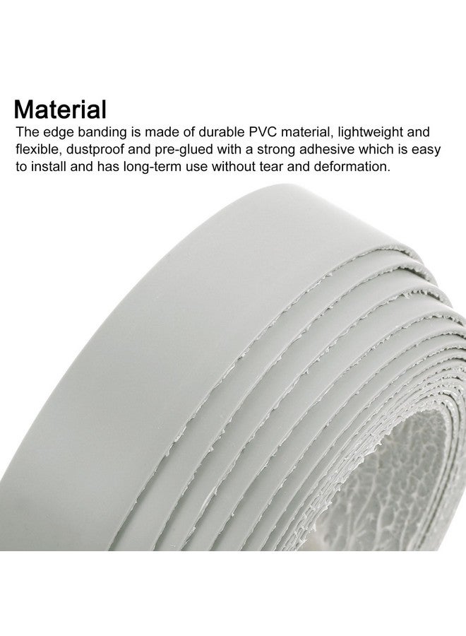 uxcell شريط حواف PVC من uxcell، 3/4 بوصة × 25 قدم، ملصق مسبقًا، رمادي - Image 4