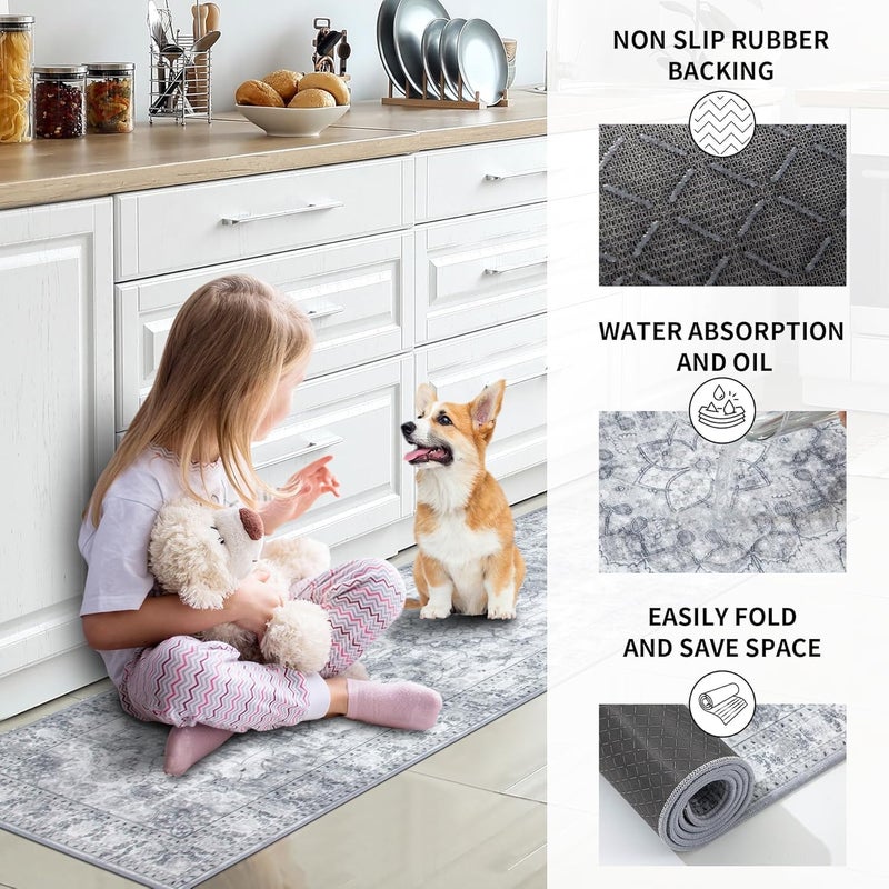 Calyrex Farmhouse Kitchen Rugs and Mats Set of 2 Farmhouse Kitchen Mat Carpet NonSlip Washable Kitchen Mat for Kitchen Home Decor - Image 3