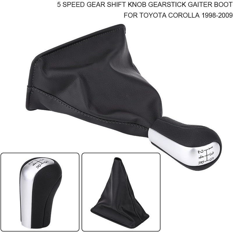 woobles 5 Speed Gear Shift Knob, for Corolla 1998-2009, Car Shift Knob Stick Gaiter Boot Kit B - Image 3