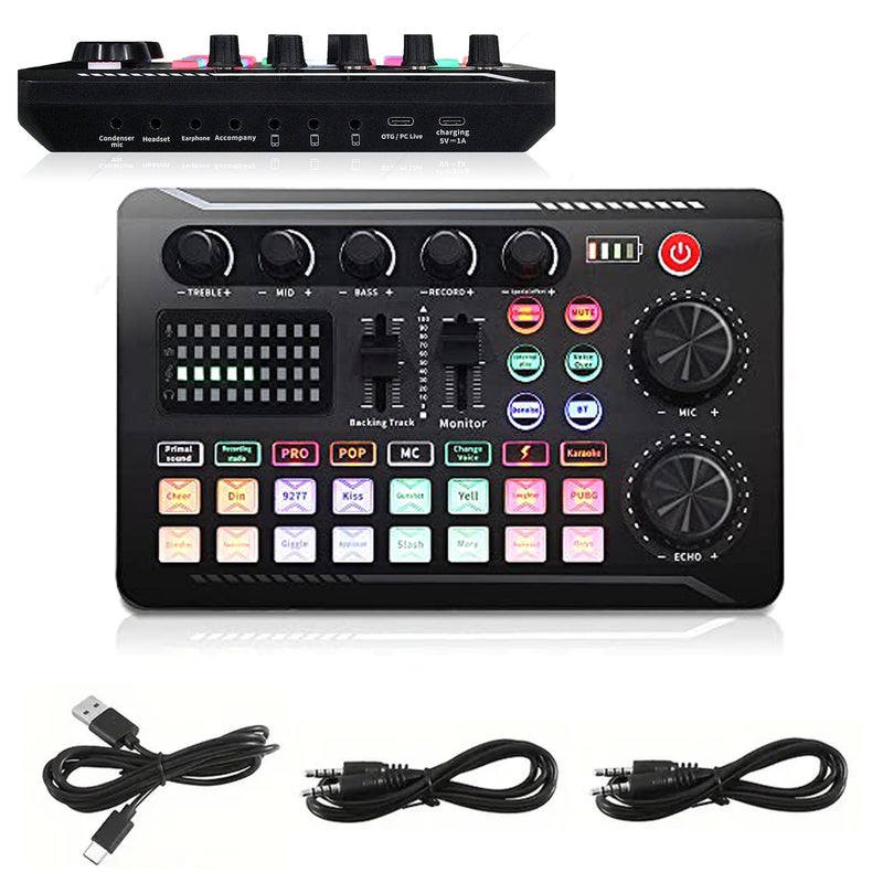 F998 Professional Mixer,Live Streaming Equipment,Podcast Equipment,3-4 Mobile Phones For Simultaneous Live Streaming,One Click Noise Reduction,Used For Podcast/Recording/Game/Voice/Video studios - Image 1