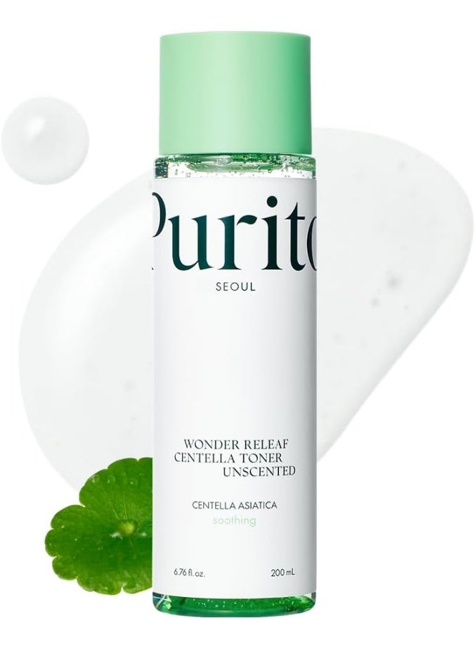 PURITO PURITO Seoul Wonder Releaf Centella Toner Unscented Korean Centella, for Sensitive Skin, Soothing, Facial Toner for face, K-Beauty, 200ml 6.76 fl.oz - Image 1