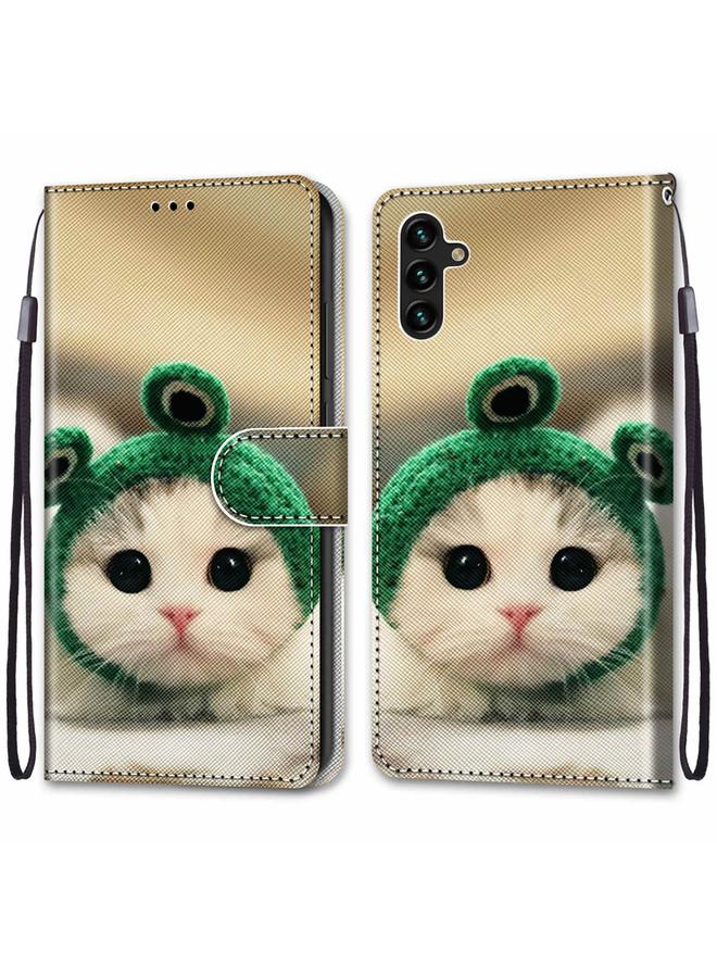 اس-توب جراب لهاتف Samsung Galaxy A13 5G، جراب هاتف جلدي قلاب أفقي بتصميم متقاطع ملون مع حامل وفتحات للبطاقات ومحفظة وحبل - Image 2