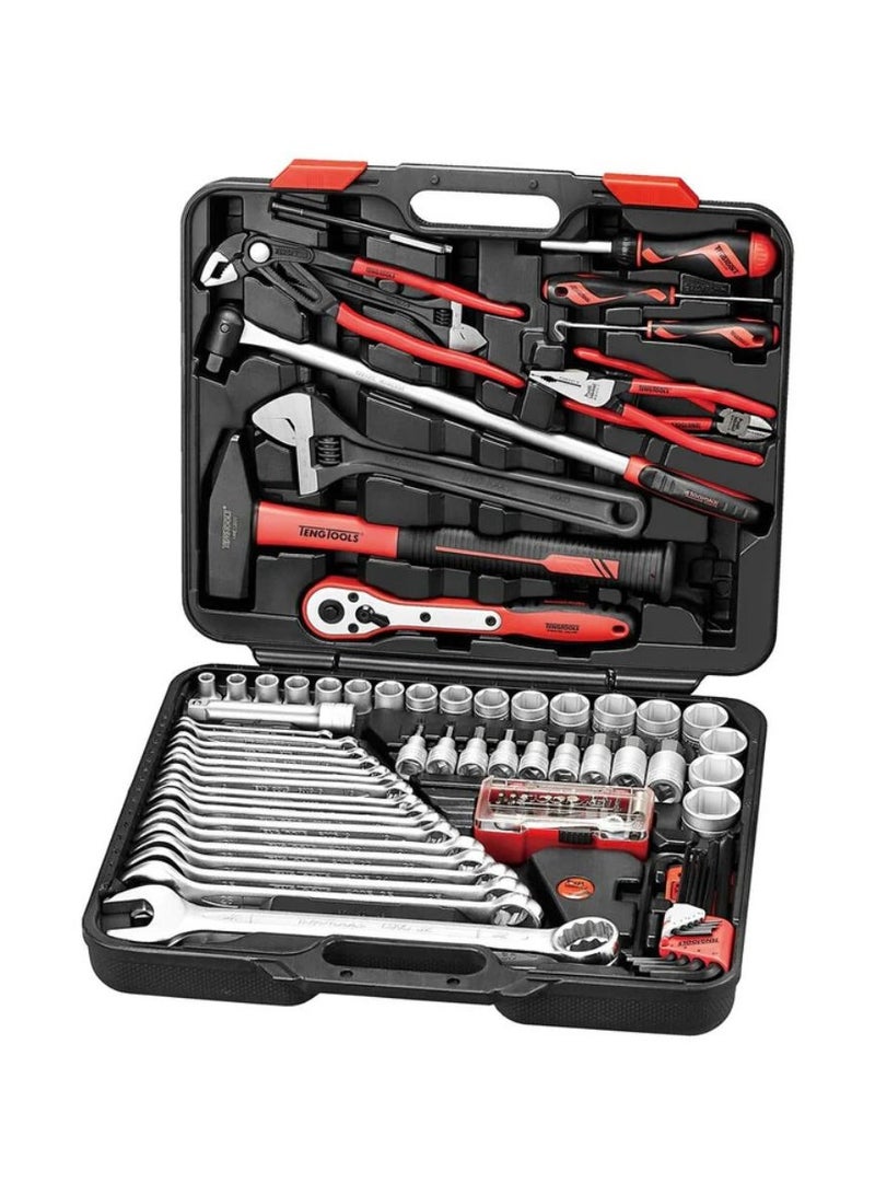 1/2" Socket & Tool Set 105 Pieces Metric, CrV Steel with Spanners, Pliers & Case – THDV105E by TengTools
