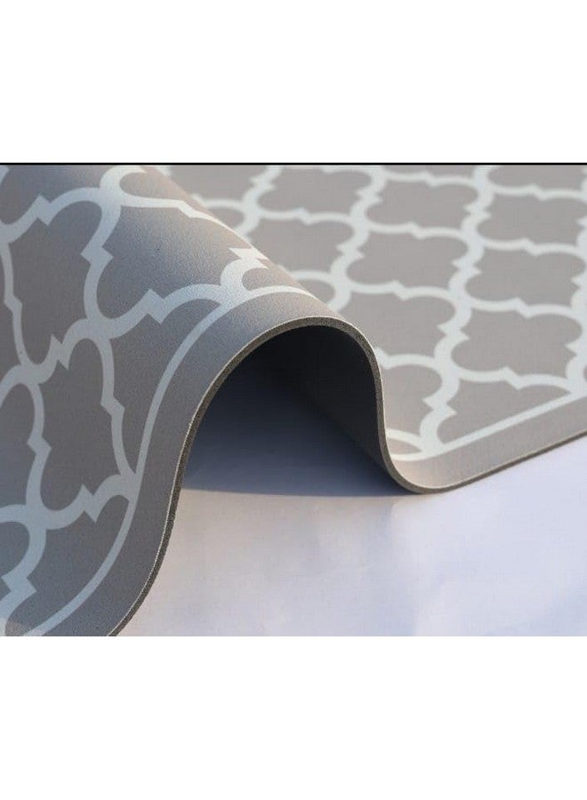 Home-Cloud حصائر مطبخ مطاطية HomeCloud للأرضية مجموعة من 2 قطعة | غير قابلة للانزلاق، سجادات ناعمة ماصة للمطبخ، وغسيل الملابس، والممر | 120X40 سم، 40X60 سم | سمك 4 مم (رمادي محاصر، مستطيل) - Image 2