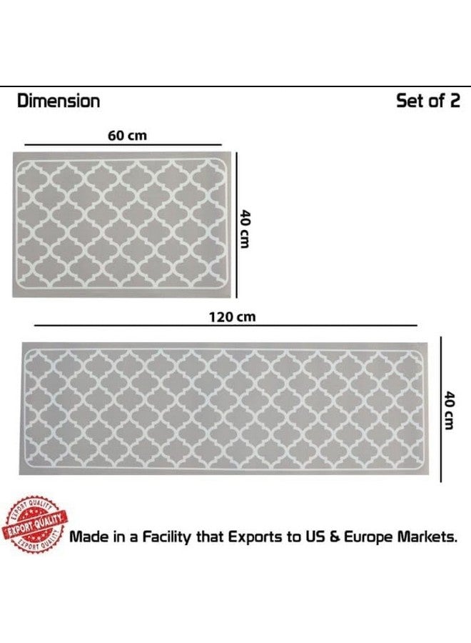 Home-Cloud حصائر مطبخ مطاطية HomeCloud للأرضية مجموعة من 2 قطعة | غير قابلة للانزلاق، سجادات ناعمة ماصة للمطبخ، وغسيل الملابس، والممر | 120X40 سم، 40X60 سم | سمك 4 مم (رمادي محاصر، مستطيل) - Image 4