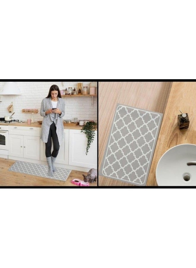 Home-Cloud حصائر مطبخ مطاطية HomeCloud للأرضية مجموعة من 2 قطعة | غير قابلة للانزلاق، سجادات ناعمة ماصة للمطبخ، وغسيل الملابس، والممر | 120X40 سم، 40X60 سم | سمك 4 مم (رمادي محاصر، مستطيل) - Image 5
