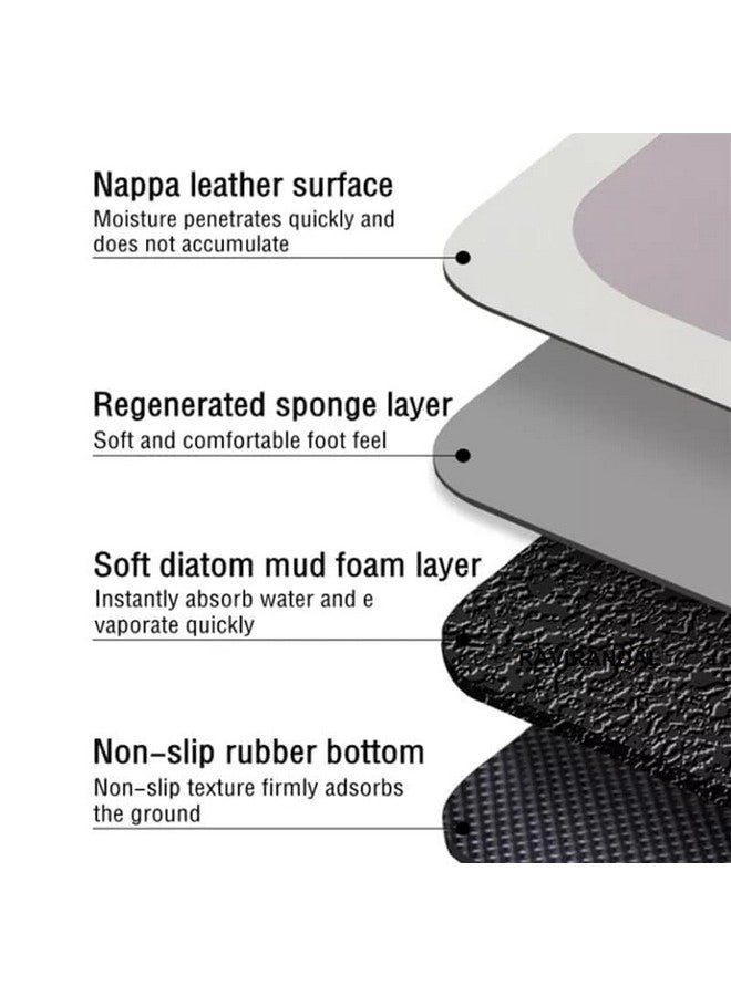 Home-Cloud حصائر مطبخ مطاطية HomeCloud للأرضية مجموعة من 2 قطعة | غير قابلة للانزلاق، سجادات ناعمة ماصة للمطبخ، وغسيل الملابس، والممر | 120X40 سم، 40X60 سم | سمك 4 مم (رمادي محاصر، مستطيل) - Image 3