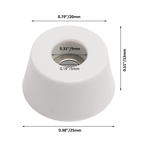 CNBTR 10 PCS 25x20x13mm White Exquisite Rubber Feet Pad for Electrical Appliances, Instruments, Furniture （Aperture 9mm） - Image 5