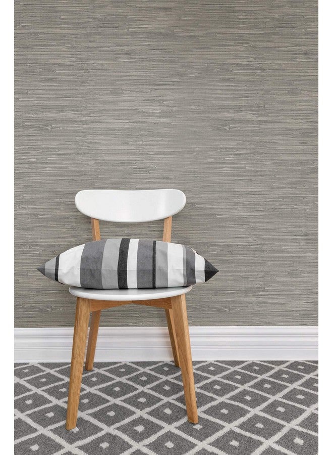 NuWallpaper Nu2276 Tibetan Grass Cloth Peel And Stick Wallpaper 20.5 Gray - Image 2