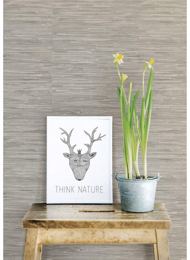 NuWallpaper Nu2276 Tibetan Grass Cloth Peel And Stick Wallpaper 20.5 Gray - Image 3