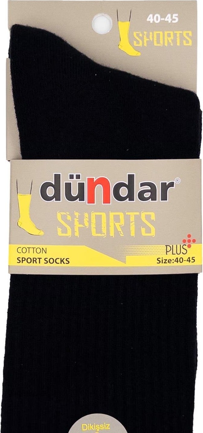 Dündar Çorap Dundar Socks Plus Men's Towel Tennis Sports Black 12 7101