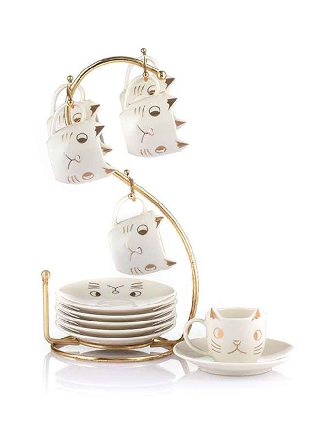 Lotus Porcelain - Coffee Set With Stand Porcelain Kety Louts assorted shapes - Image 1