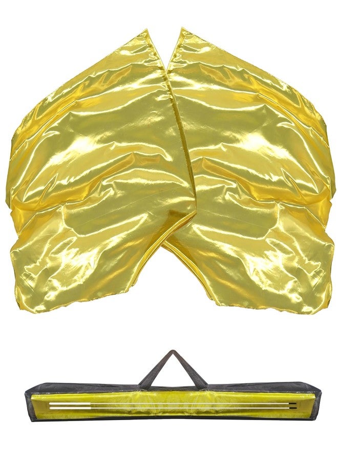Baisdan 51''x45" Worship Flags for Dance Church, Praise Dance Flags for Worship, Worship Flag with Flexible Rods & Carrying Bag, 2 Pack, Gold - Image 1