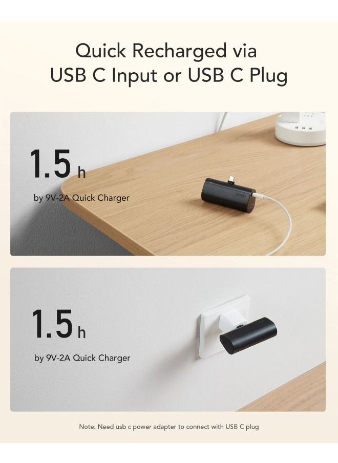 VEGER - PlugOn C Built-in Connector Mini Fast Charging Power Bank - Image 1