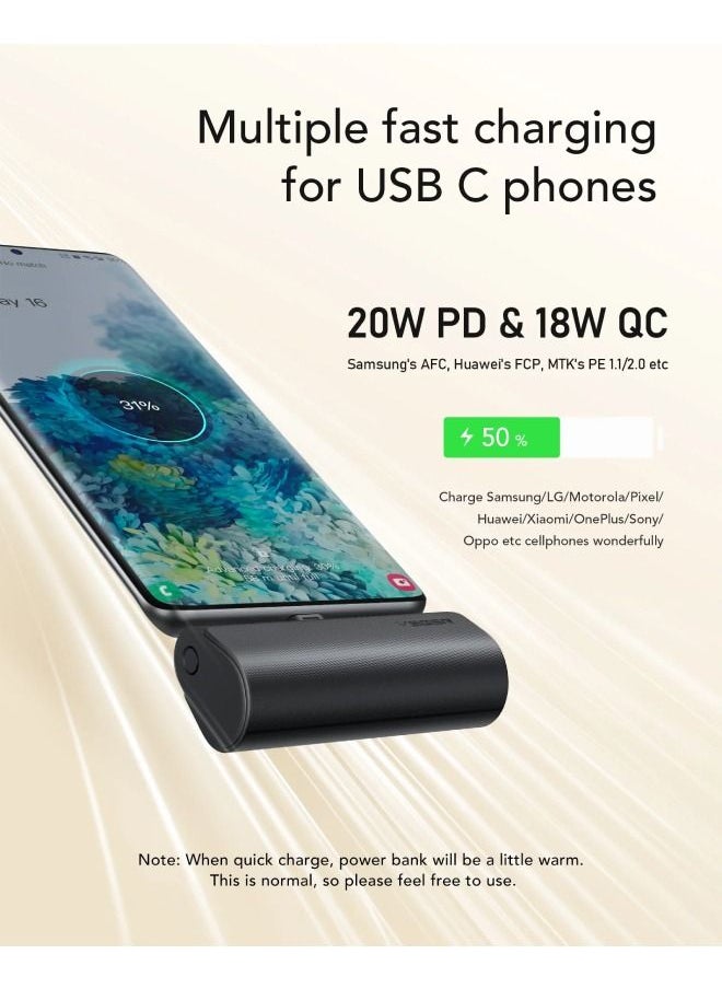 VEGER - PlugOn C Built-in Connector Mini Fast Charging Power Bank - Image 1